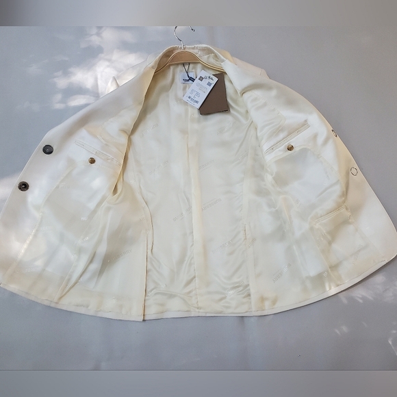 NWT$1,790 BURBERRY Caratown Wool Silk Trim Snap Tuxedo Blazer Jacket Sz 6 Medium - Picture 8 of 16
